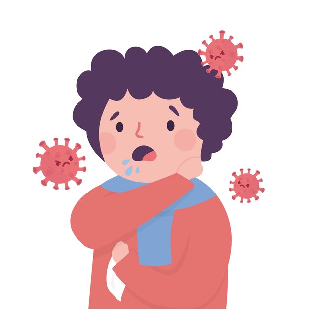 Persona che tossisce con coronavirus