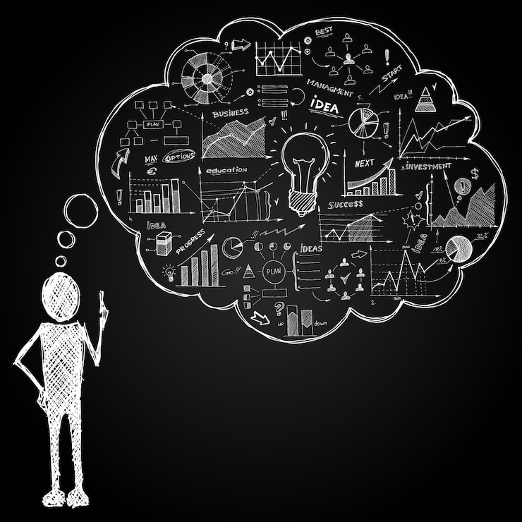 Vettore gratuito persona con nuvoletta doodle