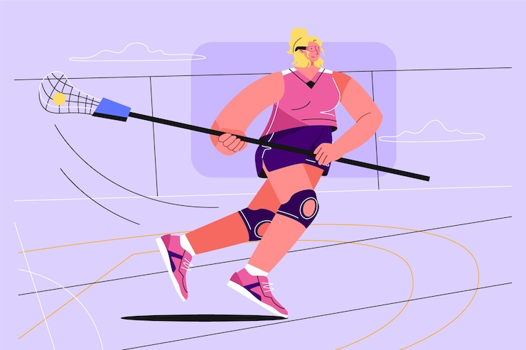Vettore gratuito persona disegnata a mano che gioca a lacrosse