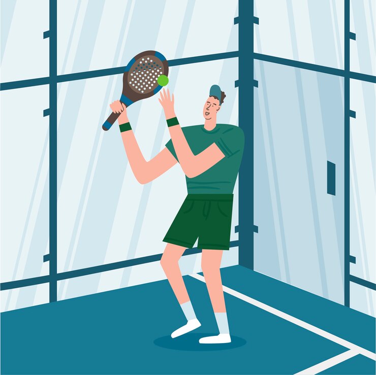 Vettore gratuito persona disegnata a mano che gioca illustrazione di padel