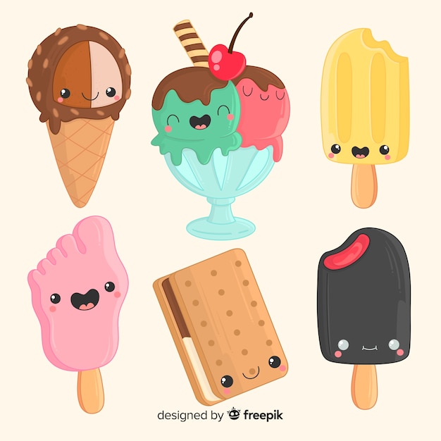 Personaggi dei gelati Kawaii