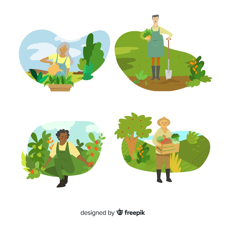 Vettore gratuito personaggi design piatto