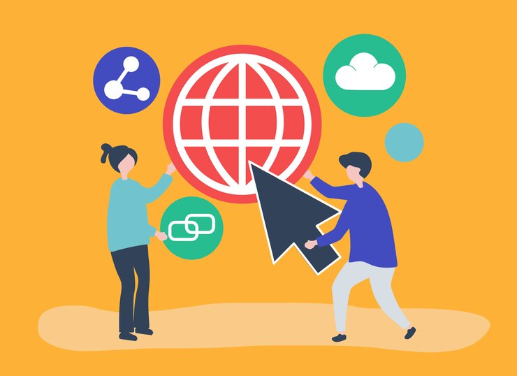 Vettore gratuito personaggi e illustrazione di concetto di comunicazione globale
