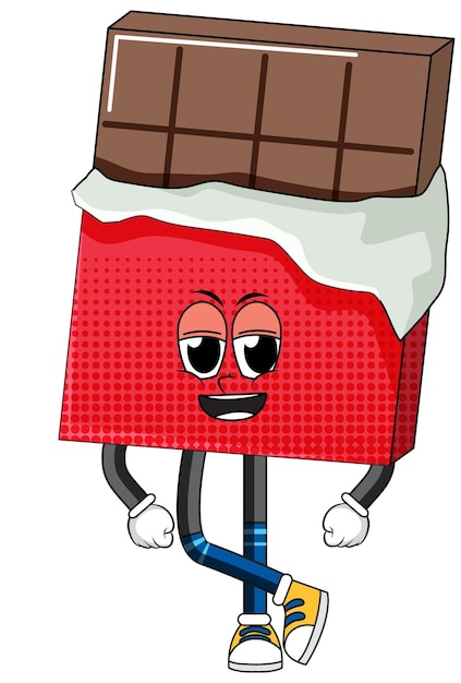 Personaggio dei cartoni animati di cioccolato su sfondo bianco