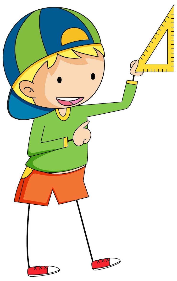 Vettore gratuito personaggio dei cartoni animati di doodle del ragazzo sveglio isolato