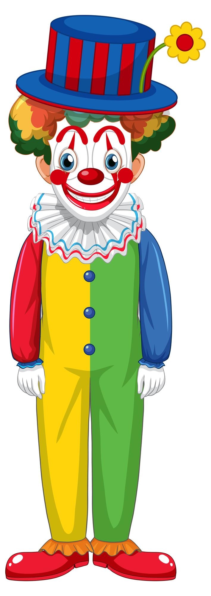 Vettore gratuito personaggio di cartone animato colorato clown