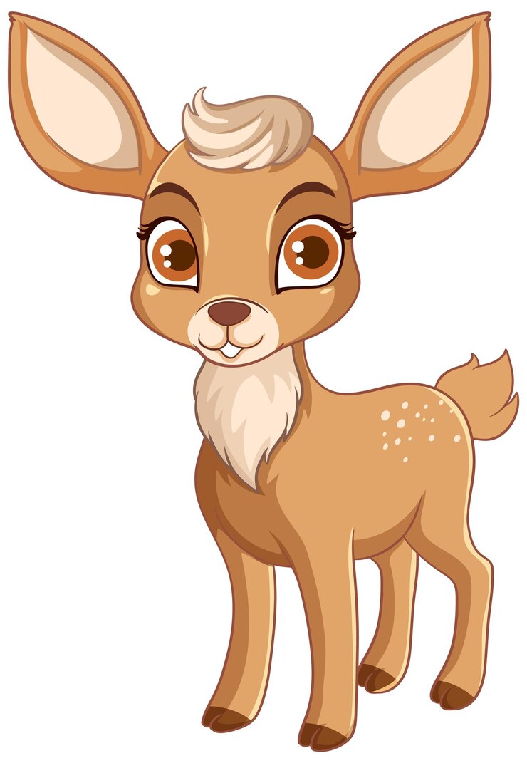 Vettore gratuito personaggio di cartone animato deer cute
