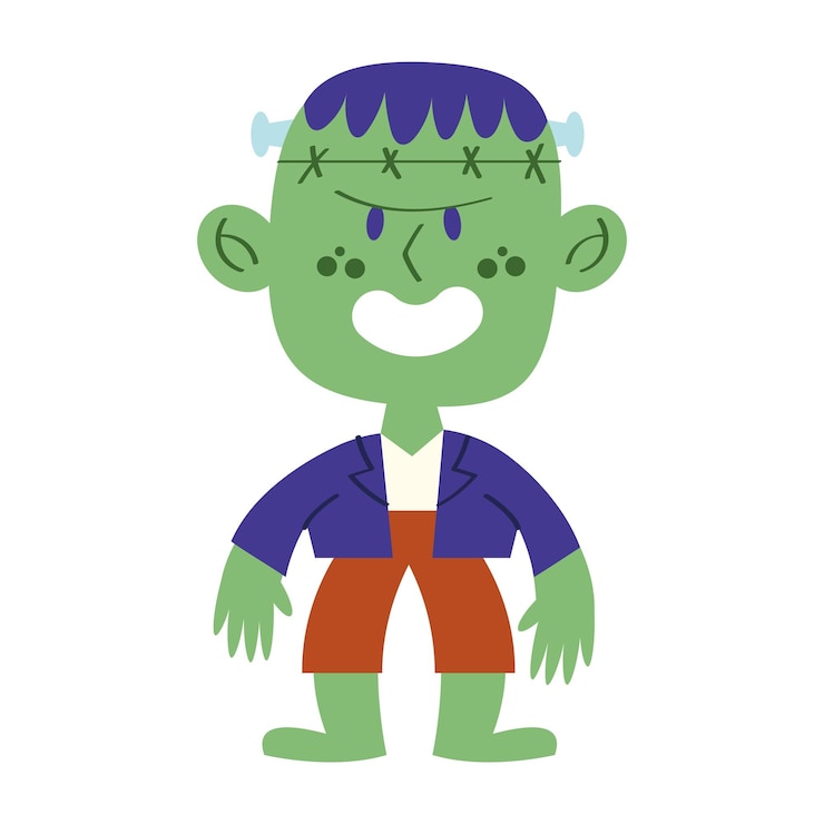 Vettore gratuito personaggio di halloween frankenstein