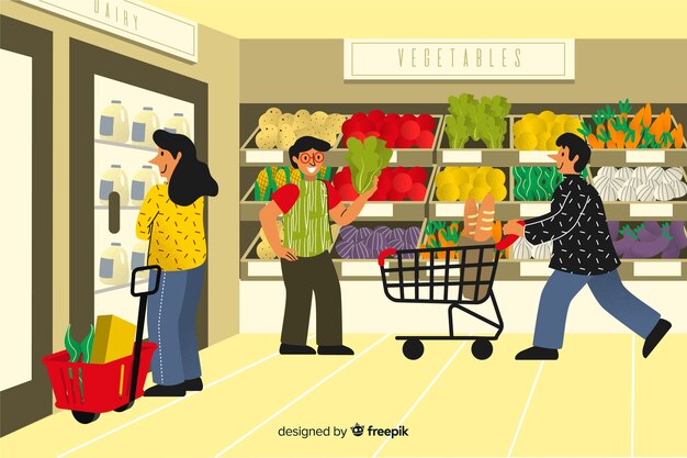 Persone al supermercato