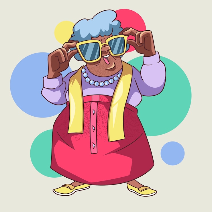 Vettore gratuito persone anziane disegnate a mano che si divertono illustrazione