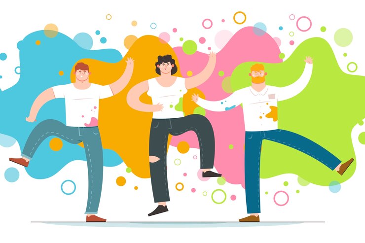 Vettore gratuito persone che celebrano il festival di holi