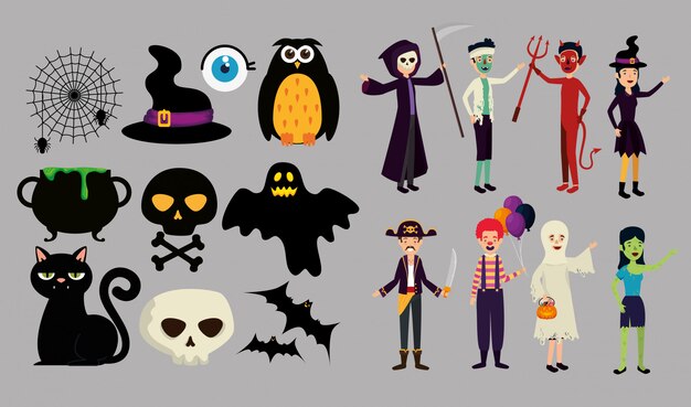 Persone sotto mentite spoglie per Halloween