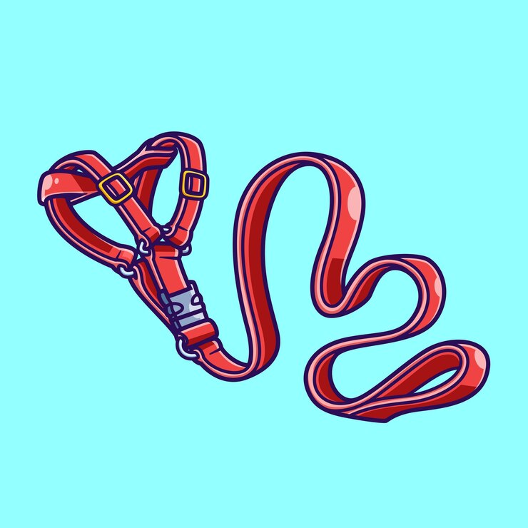 Vettore gratuito pet harness leash cartoon vector icon illustration animal object icon isolato flat vector