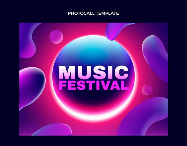 Photocall del festival musicale colorato sfumato