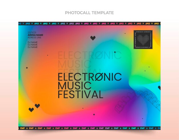 Photocall del festival musicale colorato sfumato