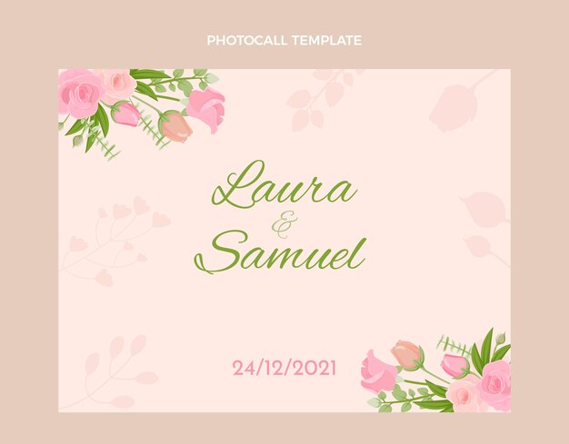 Photocall di matrimonio disegnato a mano