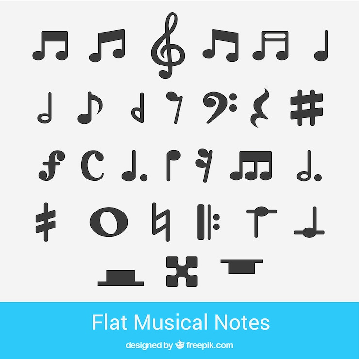Vettore gratuito piatte note musicali