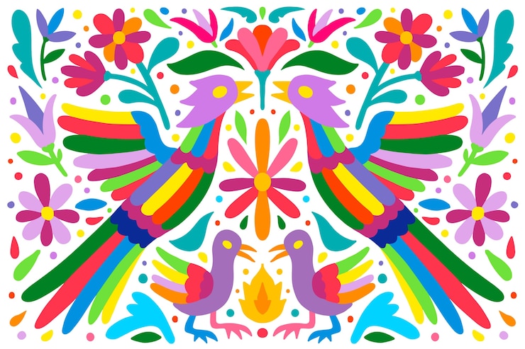 Vettore gratuito piatto colorato sfondo messicano