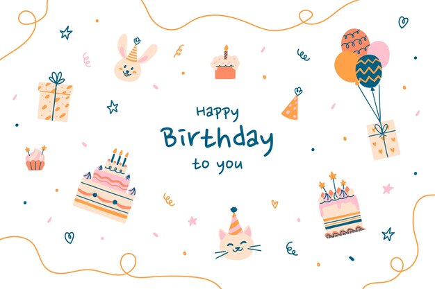 Piatto design sfondo felice di compleanno