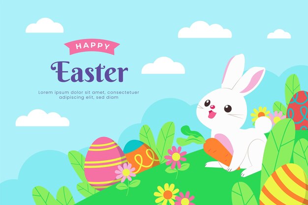 Piatto felice illustrazione di pasqua