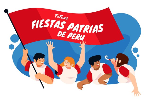 Piatto fiestas patrias de peru illustrazione