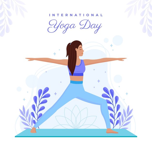 Piatto giornata internazionale di yoga illustrazione