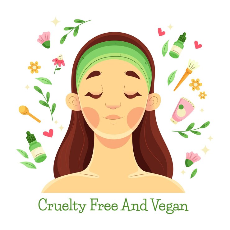 Vettore gratuito piatto illustrato cruelty free e concetto vegano