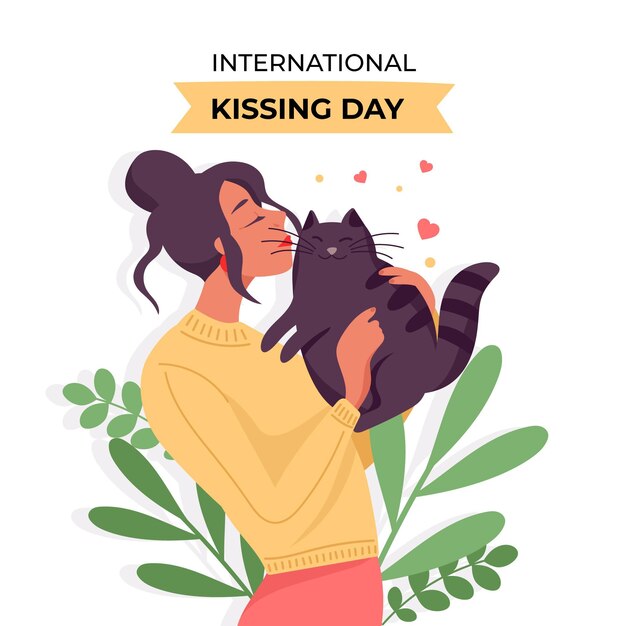 Piatto internazionale baciare giorno illustrazione