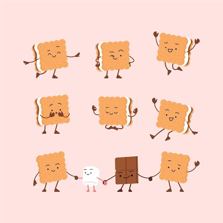 Vettore gratuito piatto s'mores dessert illustrato