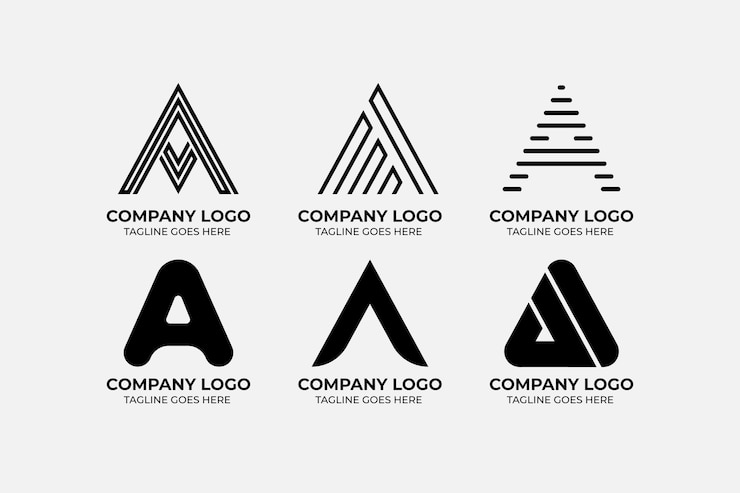 Vettore gratuito piatto una raccolta di modelli di logo