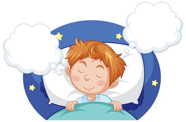 Vettore gratuito piccolo ragazzo che dorme