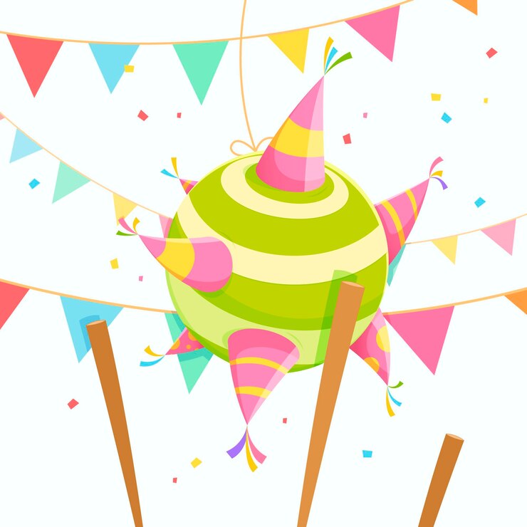 Vettore gratuito pinata posada design piatto