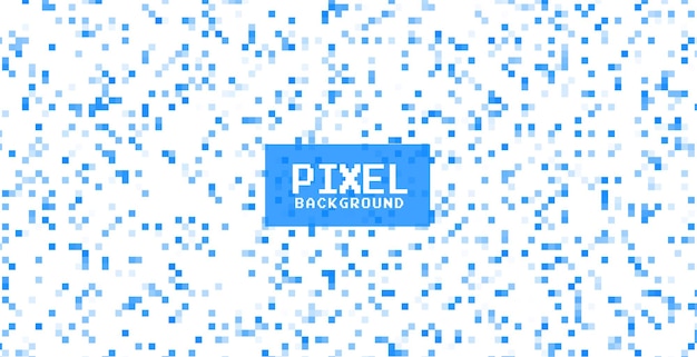 Pixel blu su sfondo bianco