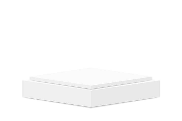 Vettore gratuito podio 3d bianco realistico con spazio vuoto