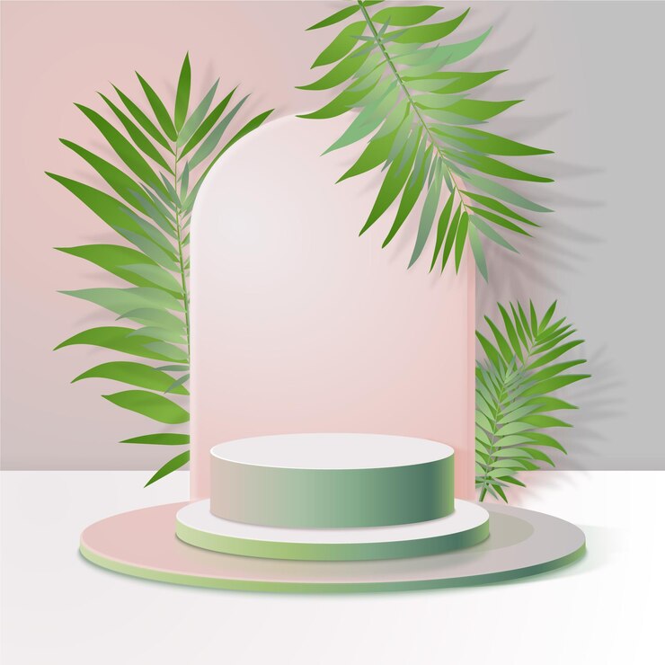 Vettore gratuito podium 3d realistico a colori pastello