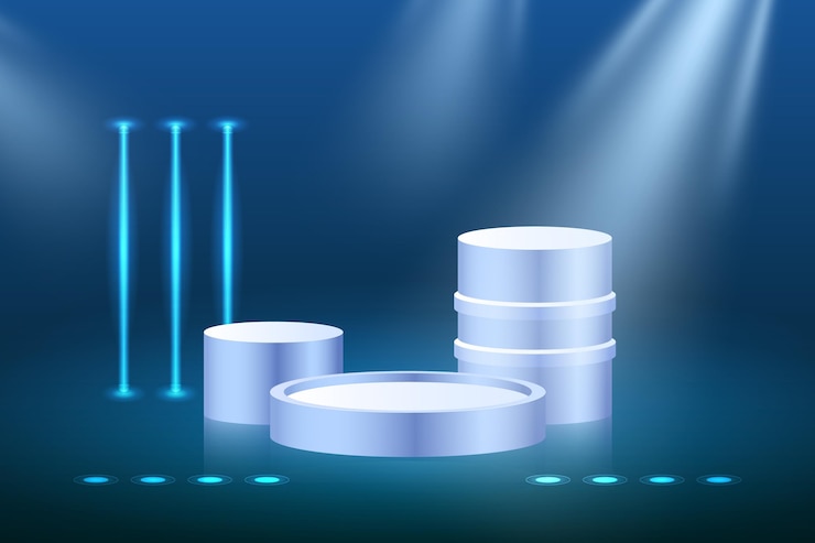 Vettore gratuito podium 3d realistico con luci