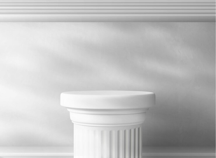 Vettore gratuito podium di pilastri 3d colonna bianca per il museo