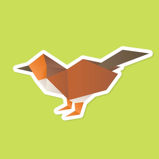 Poligono di carta origami passero