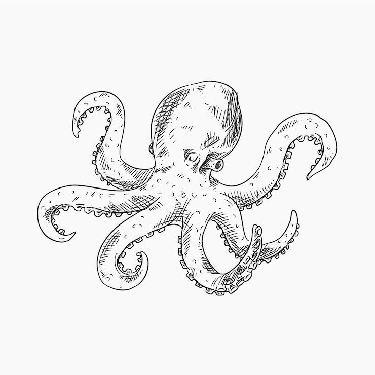 Vettore gratuito polpo dal design realistico