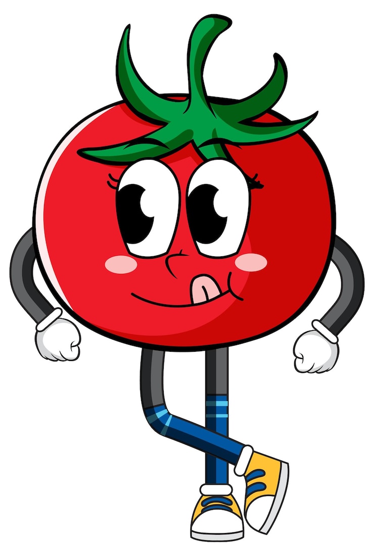 Vettore gratuito pomodoro con braccia e gambe