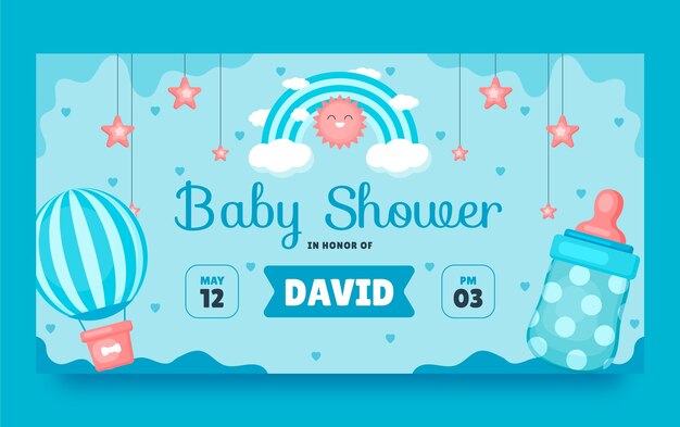 Post di facebook baby shower disegnato a mano