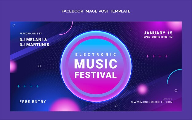 Post di facebook del festival musicale a trama sfumata