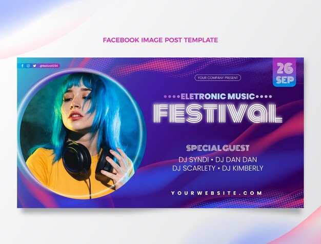 Post di Facebook del festival musicale dei mezzitoni sfumati