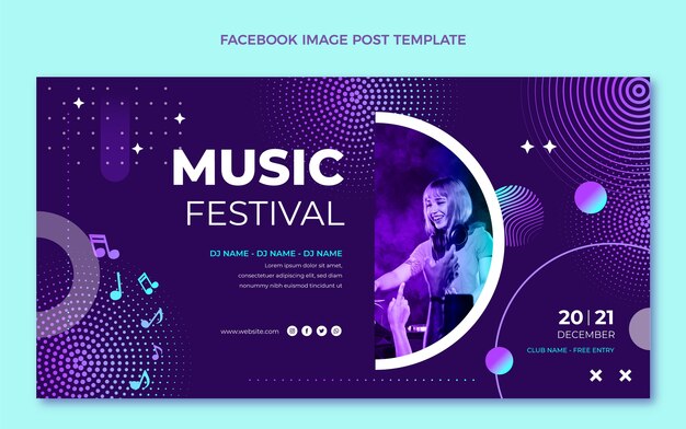 Post di Facebook del festival musicale dei mezzitoni sfumati