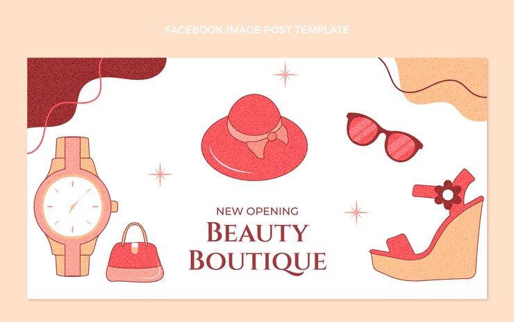 Vettore gratuito post di facebook della boutique di texture disegnata a mano