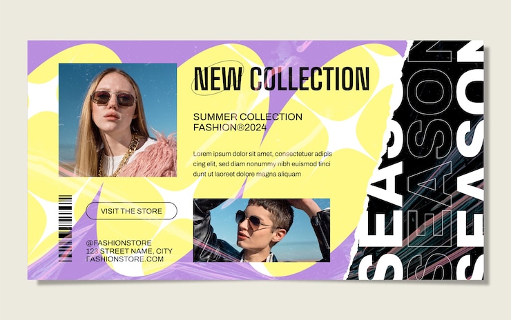 Vettore gratuito post di facebook della collezione di moda design piatto