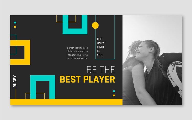 Vettore gratuito post di facebook di gioco di rugby design piatto