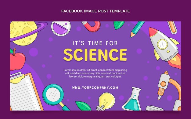 Post di facebook di scienza disegnata a mano