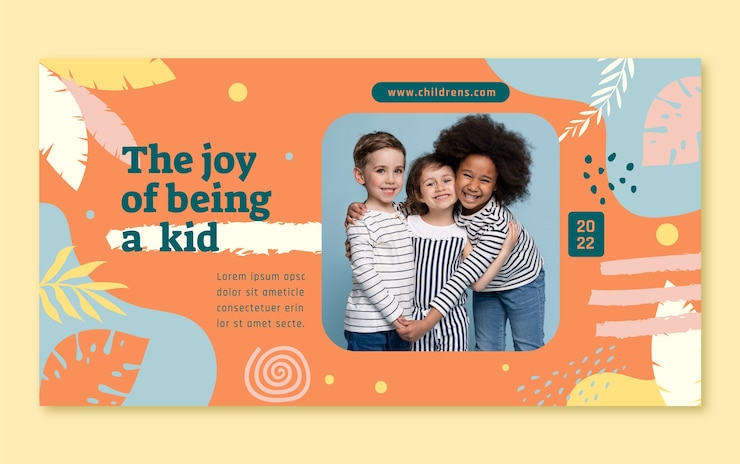 Vettore gratuito post di facebook divertente per bambini dal design piatto