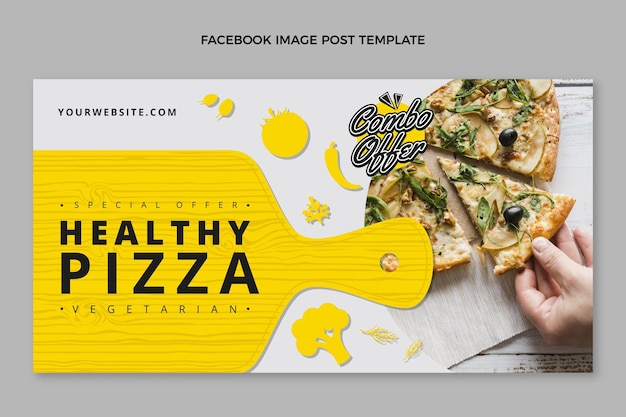 Post di facebook pizza sana design piatto